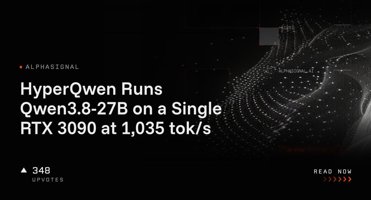 اجرای مدل Qwen3.8-27B روی یک کارت گرافیک RTX 3090 با سرعت ۱۰۳۵ توکنبرثانیه توسط HyperQwen
