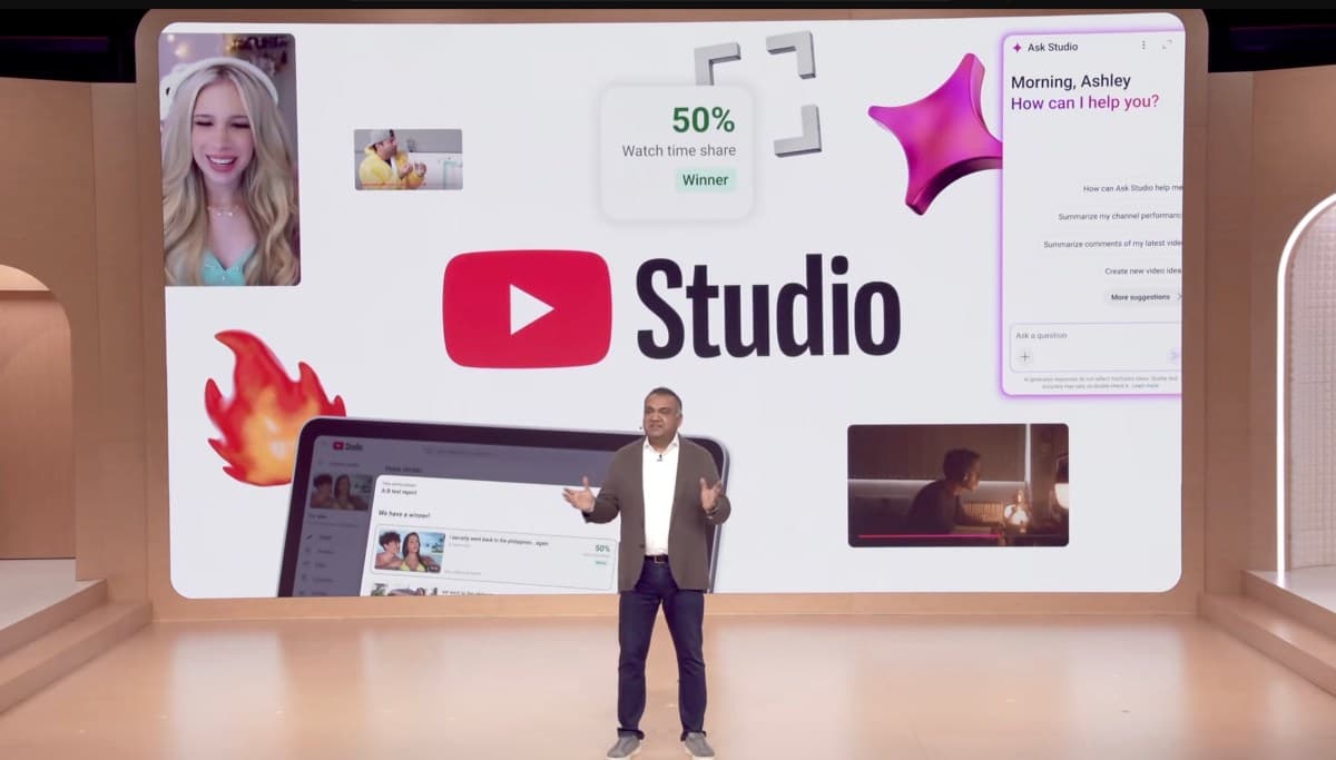 یوتیوب از قابلیتهای جدید هوش مصنوعی برای تولیدکنندگان محتوا در اپلیکیشن Studio رونمایی کرد
